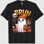 Bruh Ghost Halloween Cute Ghost Trick Or Treat Candy Kids T-Shirt