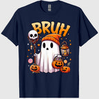 Bruh Ghost Halloween Cute Ghost Trick Or Treat Candy Kids T-Shirt