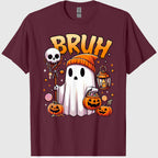 Bruh Ghost Halloween Cute Ghost Trick Or Treat Candy Kids T-Shirt