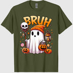 Bruh Ghost Halloween Cute Ghost Trick Or Treat Candy Kids T-Shirt