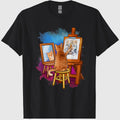 Cat Painting Lion Artistic Animals Lover Graphic Novelty T-Shirt