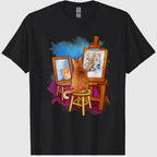 Cat Painting Lion Artistic Animals Lover Graphic Novelty T-Shirt