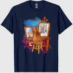 Cat Painting Lion Artistic Animals Lover Graphic Novelty T-Shirt
