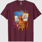 Cat Painting Lion Artistic Animals Lover Graphic Novelty T-Shirt