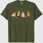Cute Black Cats in Ghost Costume Women and Men Halloween T-Shirt
