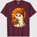 Cute Ghost with Pumpkin for Halloween Costume Party Spooky T-Shirt