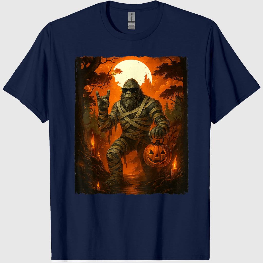 Funny Jack O Lantern Mummy Bigfoot Halloween Costumes Mens T-Shirt