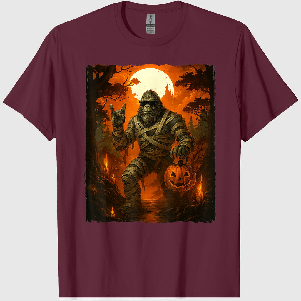 Funny Jack O Lantern Mummy Bigfoot Halloween Costumes Mens T-Shirt