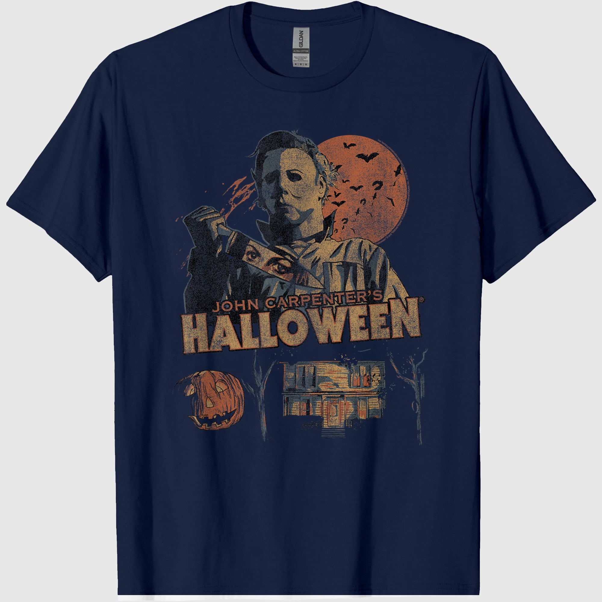 Halloween Vintage Fall Inspired Collage Retro Horror Movie T-Shirt