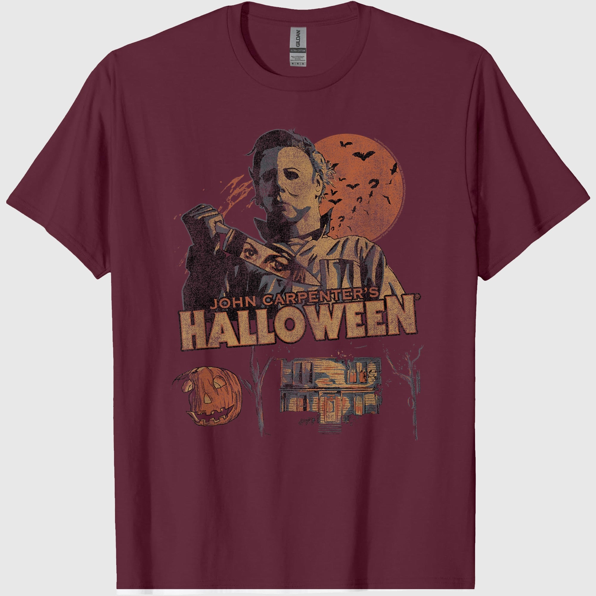 Halloween Vintage Fall Inspired Collage Retro Horror Movie T-Shirt