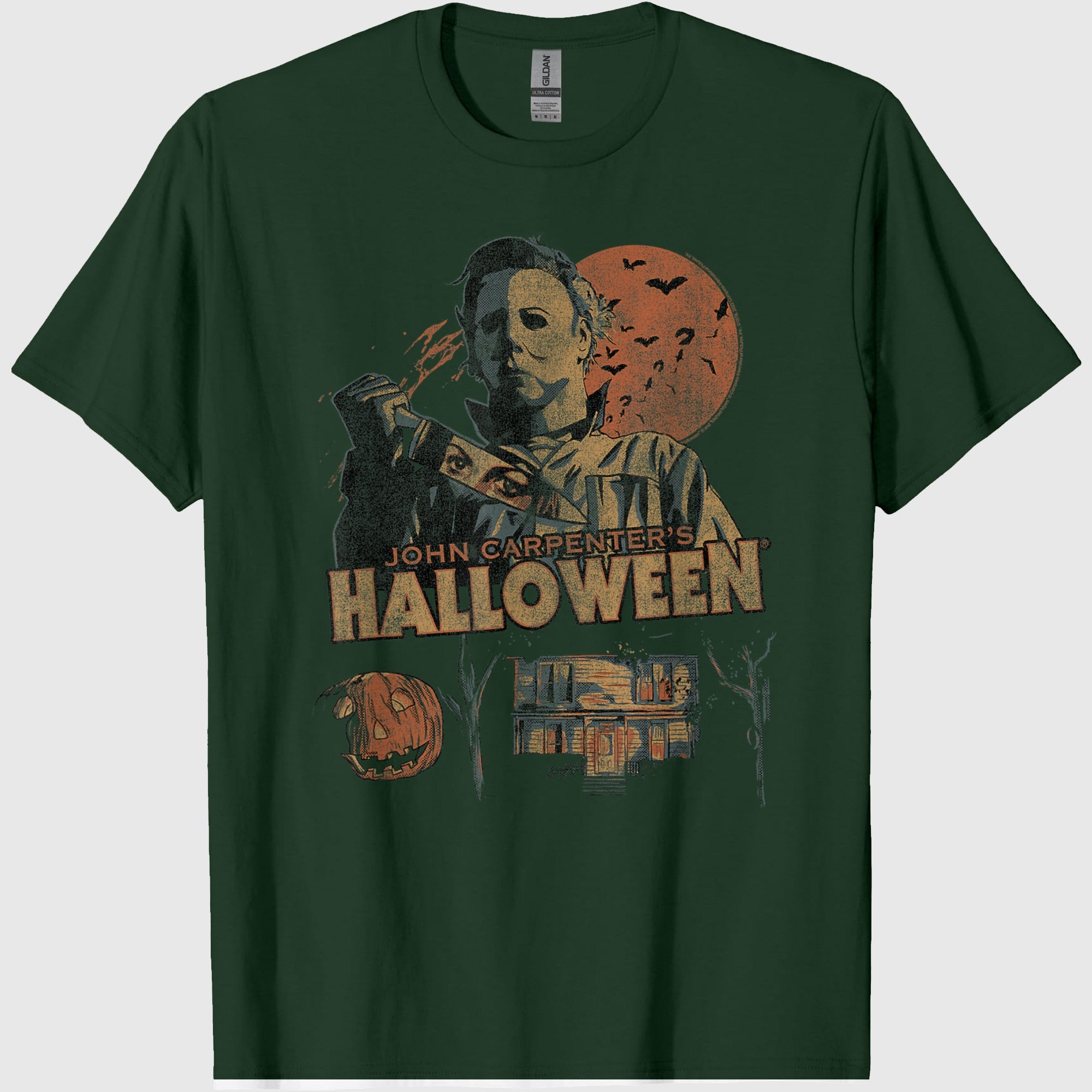Halloween Vintage Fall Inspired Collage Retro Horror Movie T-Shirt