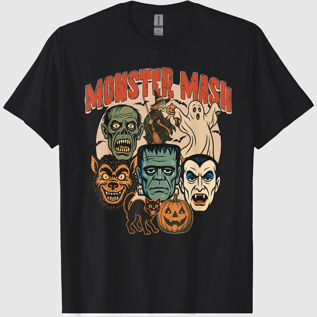 Retro Funny Monster Mash Ghost Witchy Vampire Halloween T-Shirt
