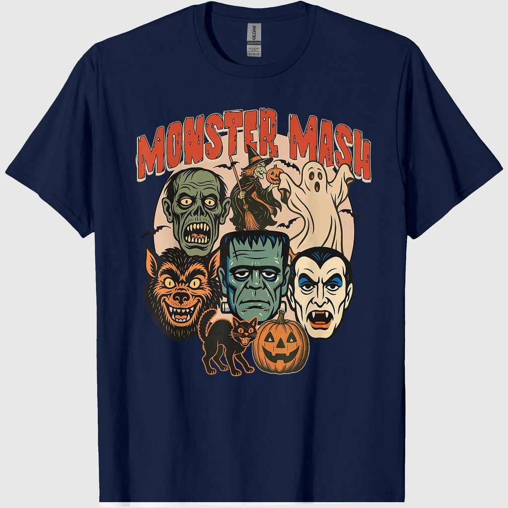Retro Funny Monster Mash Ghost Witchy Vampire Halloween T-Shirt