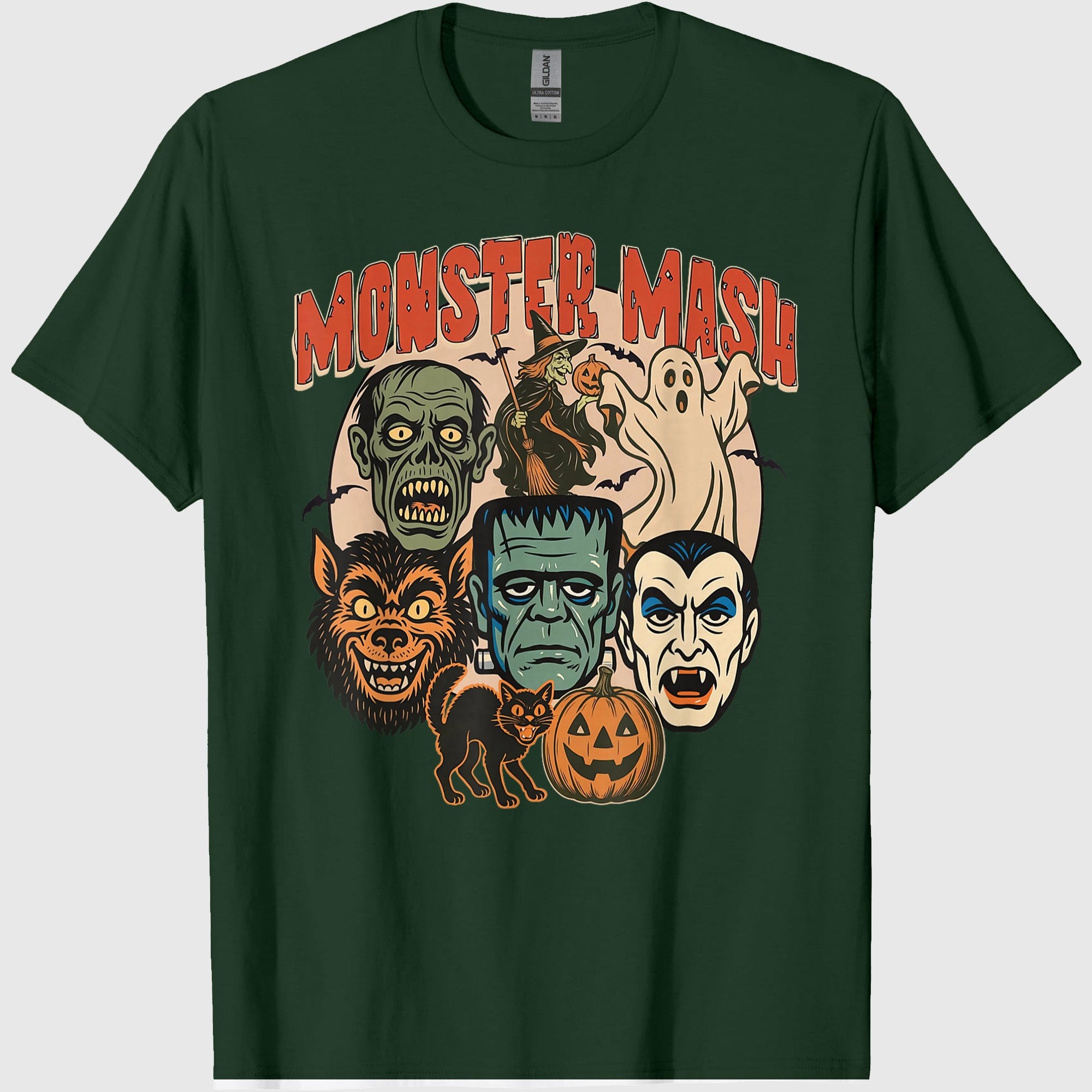 Retro Funny Monster Mash Ghost Witchy Vampire Halloween T-Shirt