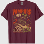 Vampurr Bites Again! Funny Cat Halloween Vintage Graphic T-Shirt