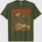 Vampurr Bites Again! Funny Cat Halloween Vintage Graphic T-Shirt