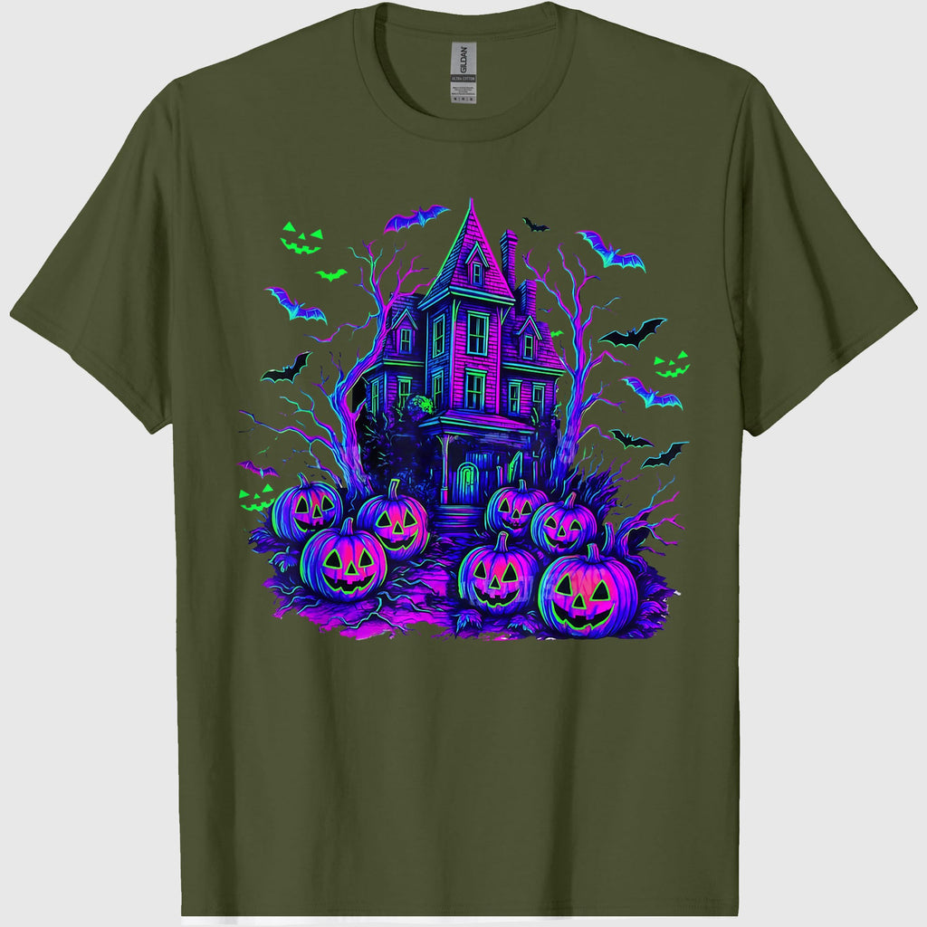 Vintage Halloween Spooky Scene Retro Pumpkin Scary Season T-Shirt
