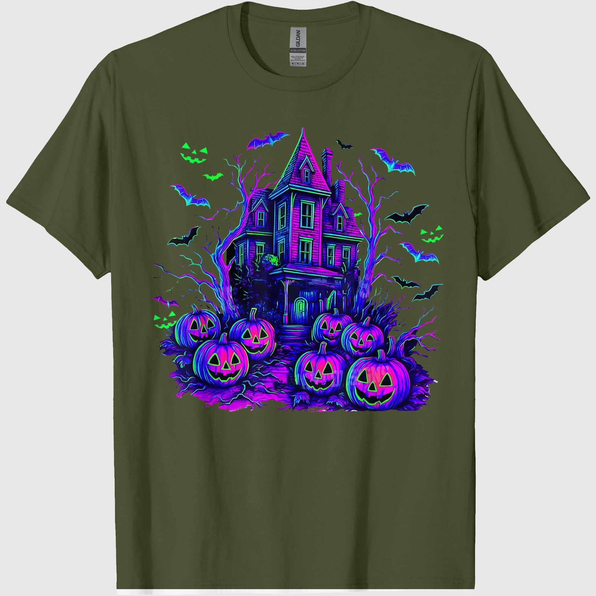 Vintage Halloween Spooky Scene Retro Pumpkin Scary Season T-Shirt