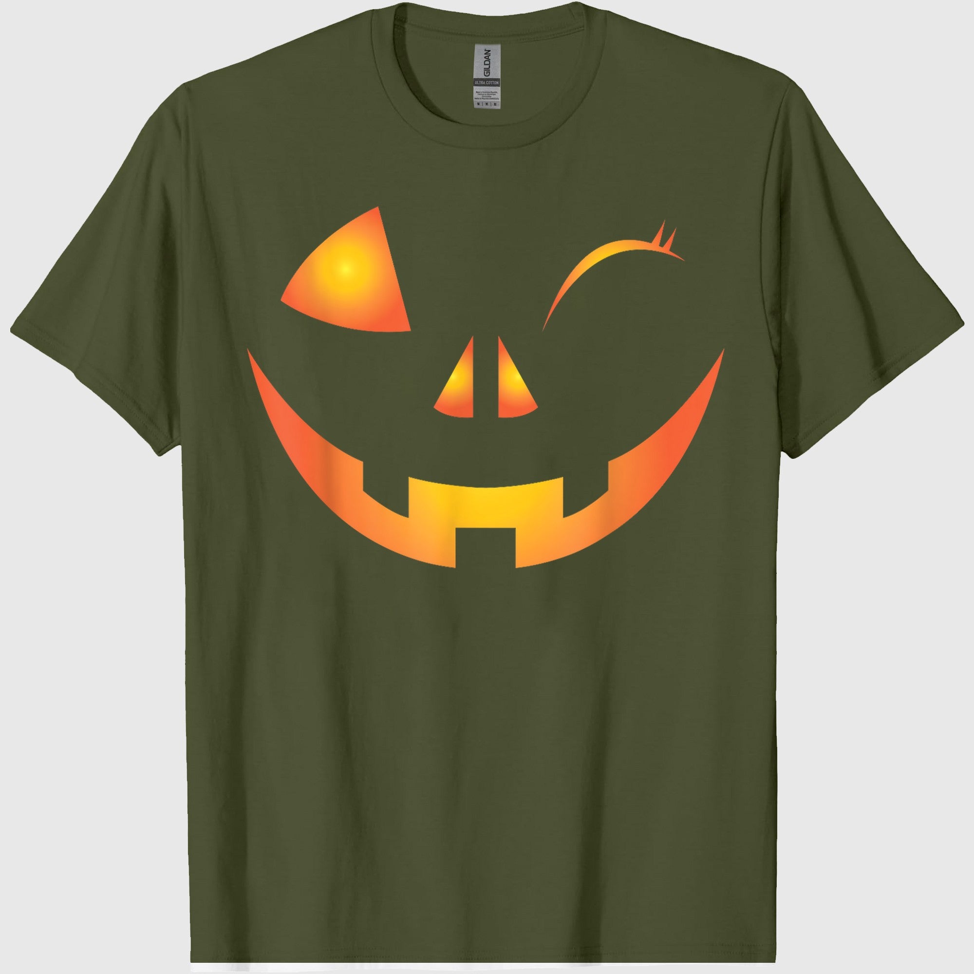 Wink Face Pumpkin Jack O Lantern Costume Cool Halloween Gift T-Shirt